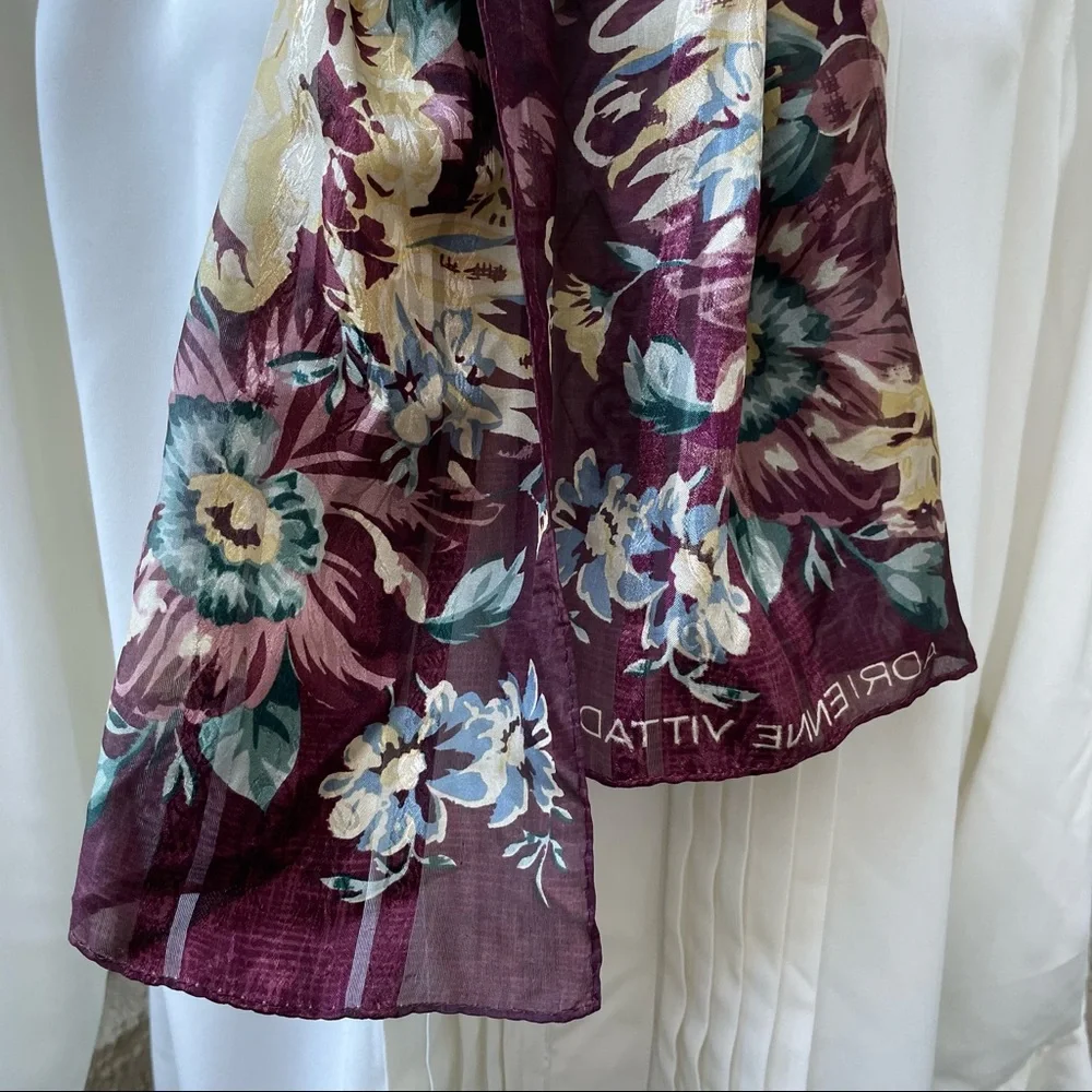 Vintage multicolored Adrienne Vittadini silk scarf